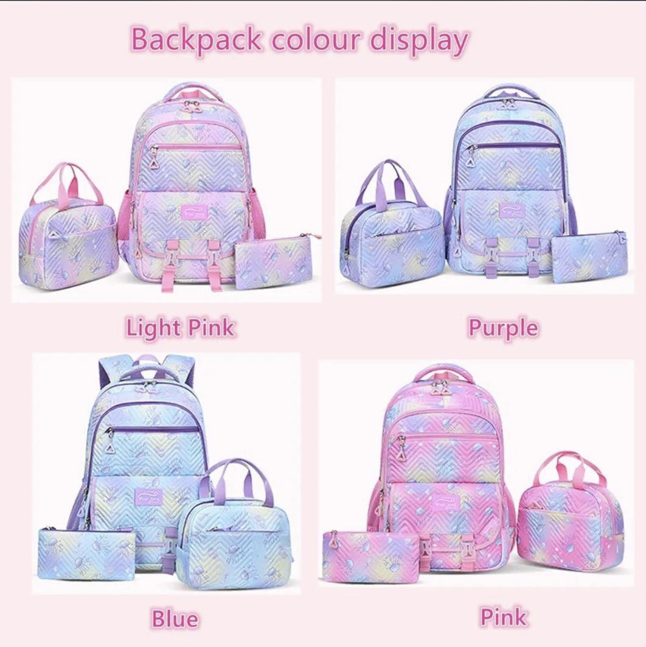 ENSEMBLE SAC A DOS - 3 PIÈCES - SACOCHE TROUSSE