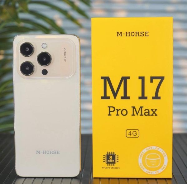 M-HORSE M17 pro Max + / Ecran : 6.6’’ HD+ Photo : 16MP+32MP Rear AI caméra Mémoire  : 128 GB RAM : 8 ( 4+4 ) Batterie : 5000mAh Connexion : 4G