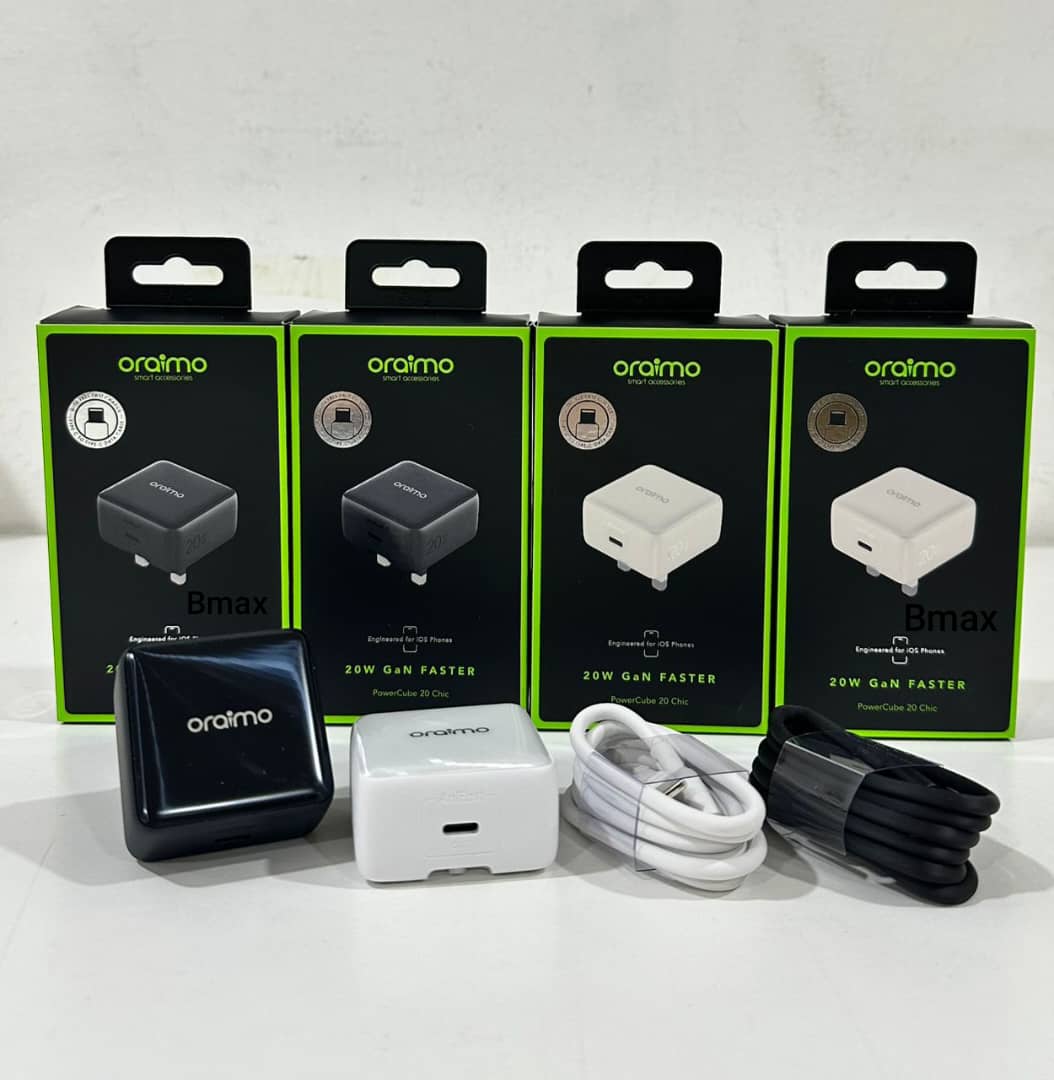 oraimo PowerCube 20 Chic 20W GaN Wall Charger Kit with Type-C to Lightning Cable