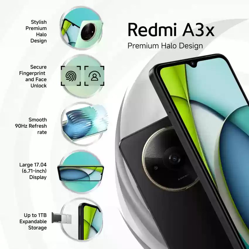 REDMI A3X -Memoire 64gb -Ram 3 - Ecran 6,71 -Batterie 5000mAh