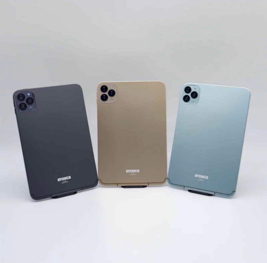 Tablette Atouch A-Tab8  – Dual SIM 5G   Ecran : 10.1’’ FHD Photo : 16MP+13MP  Mémoire  : 1T / 1000GB RAM : 16GB Batterie : 12000mAh Android : 15